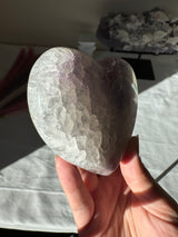 Pink Amethyst Heart with Quartz and Green Jasper