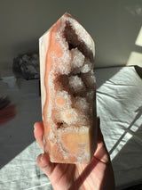 Flower Druzy Peachy Pink Amethyst Tower