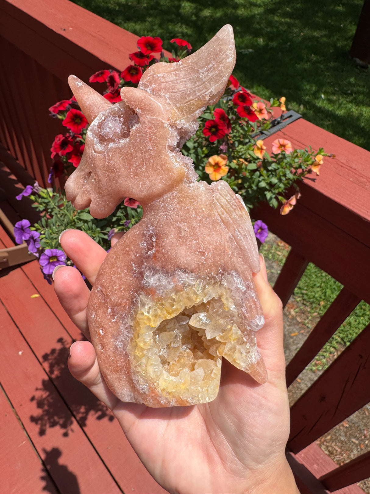 Druzy Pink Amethyst Unicorn