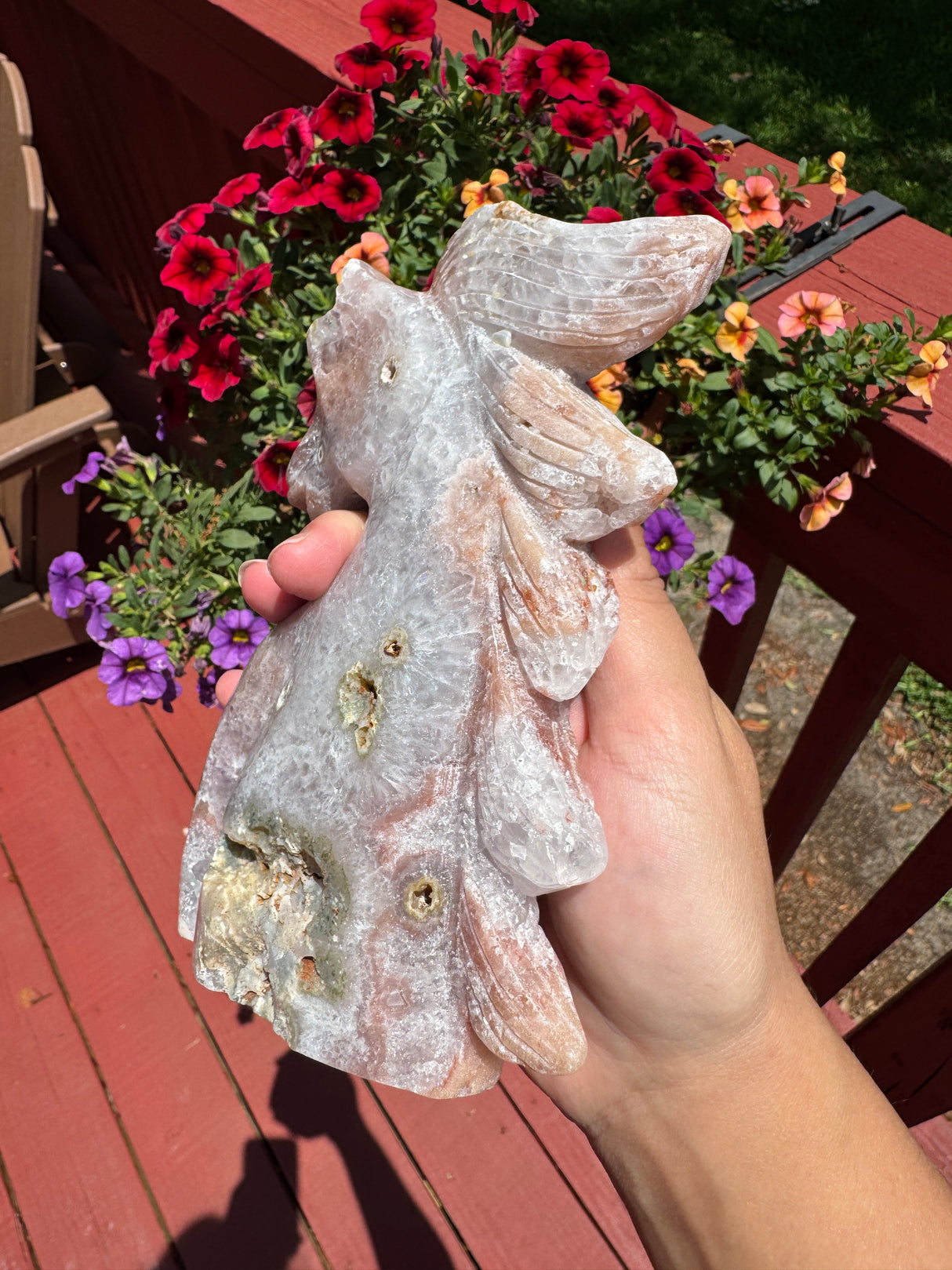 Druzy Pink Amethyst Unicorn with Light Amethyst