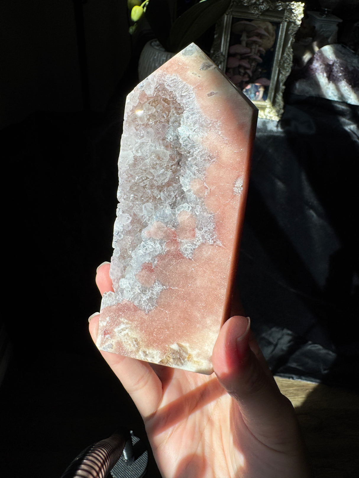 Pink Amethyst x Smoky Quartz Tower