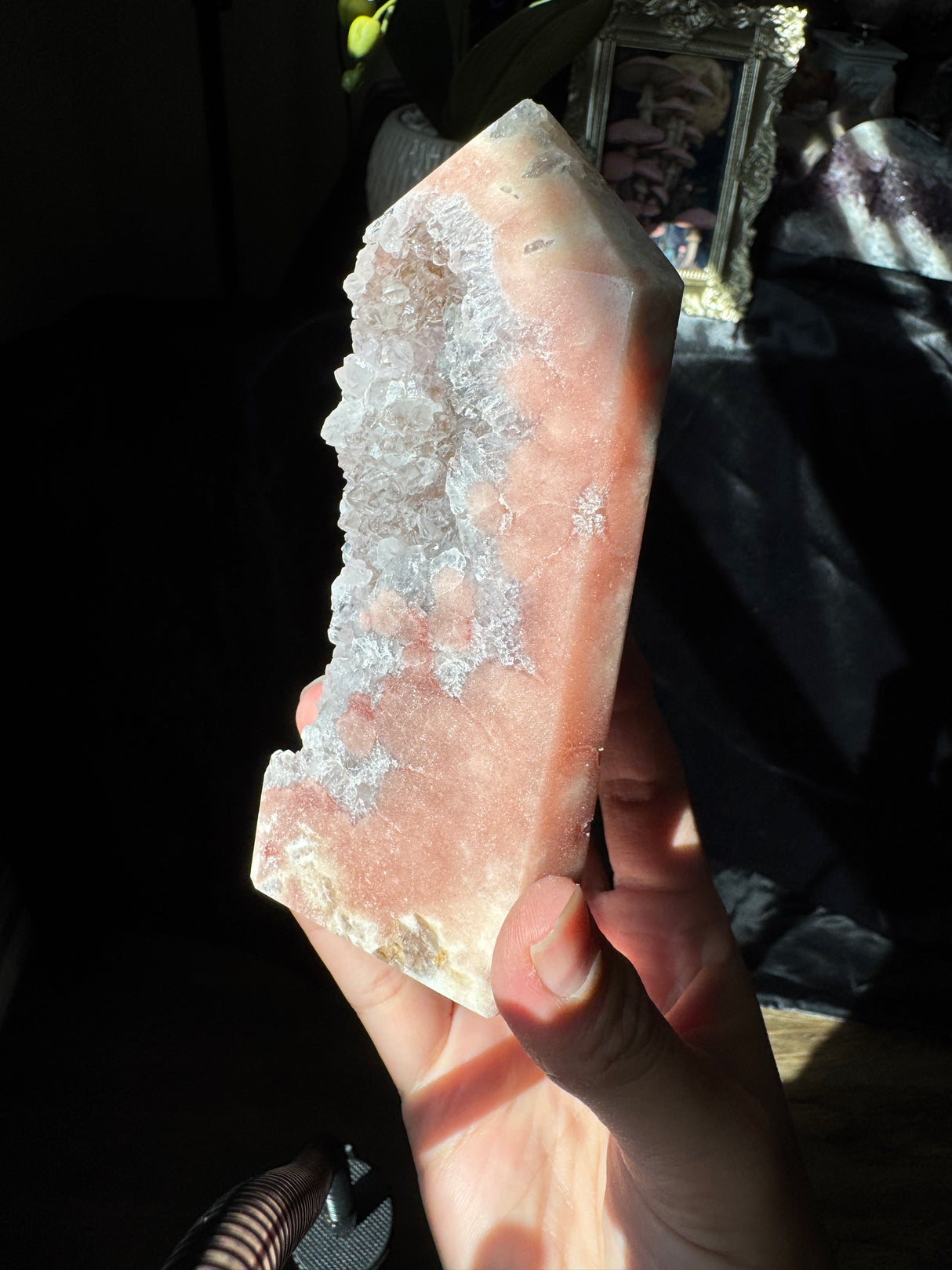 Pink Amethyst x Smoky Quartz Tower