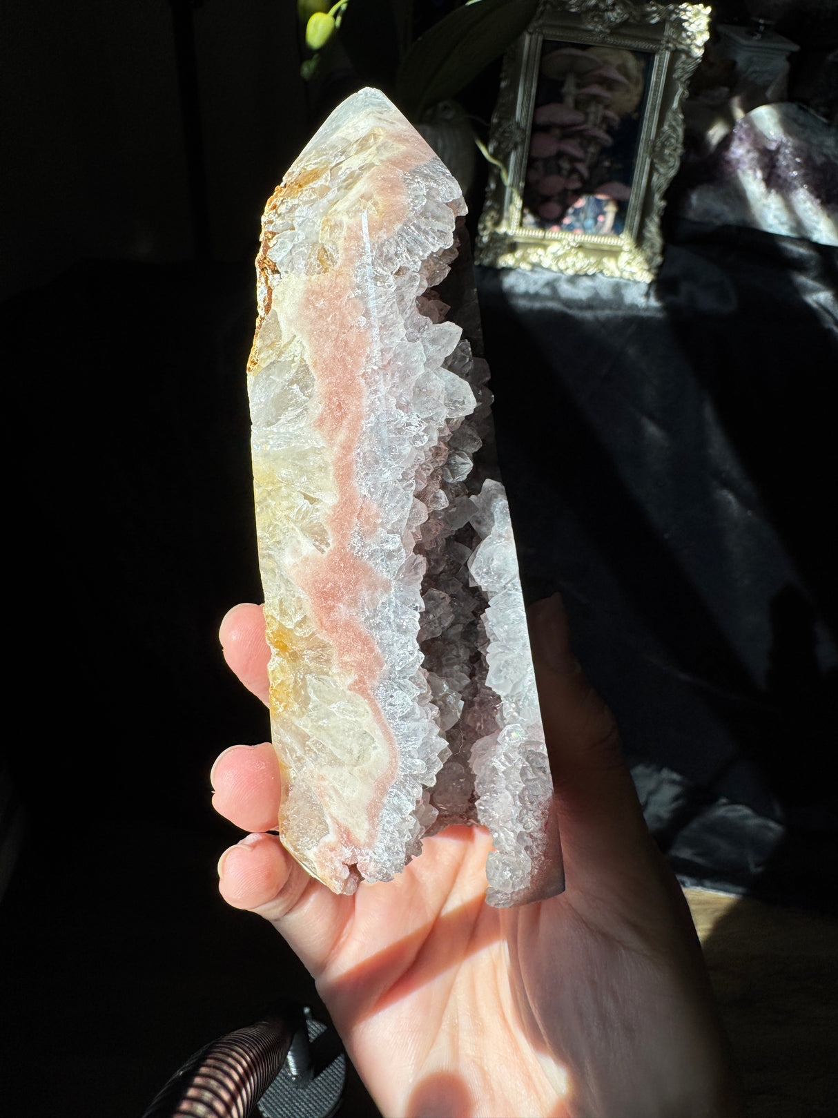 Pink Amethyst x Smoky Quartz Tower