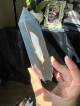 Druzy Black Agate Tower