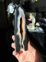 Druzy Black Agate Tower