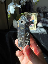 Druzy Black Agate Tower