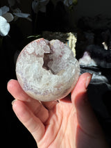 Pink Amethyst Sphere with Quartz Points