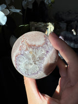 Pink Amethyst Sphere with Quartz Points