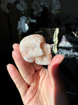 Mini Hand Carved Pink Amethyst Skull
