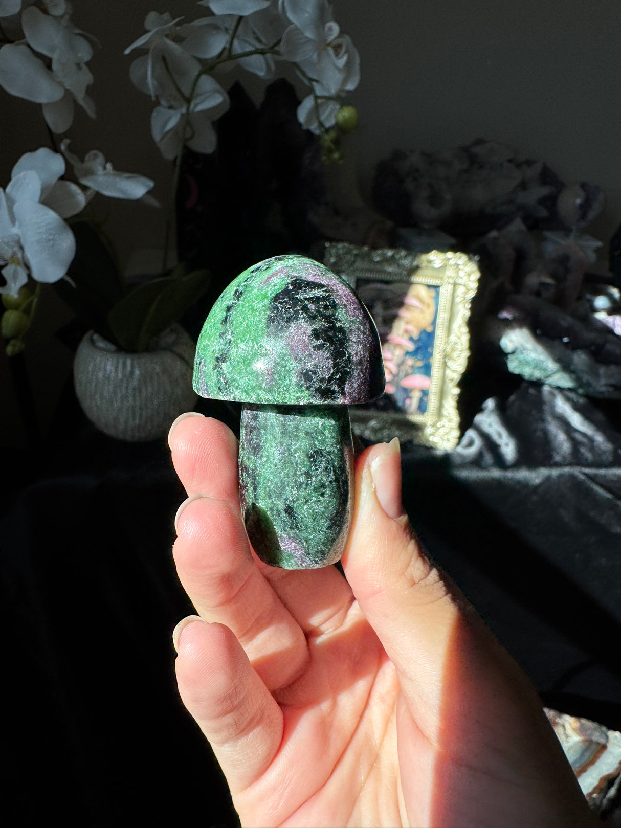 Ruby in Zoisite Mushrooms