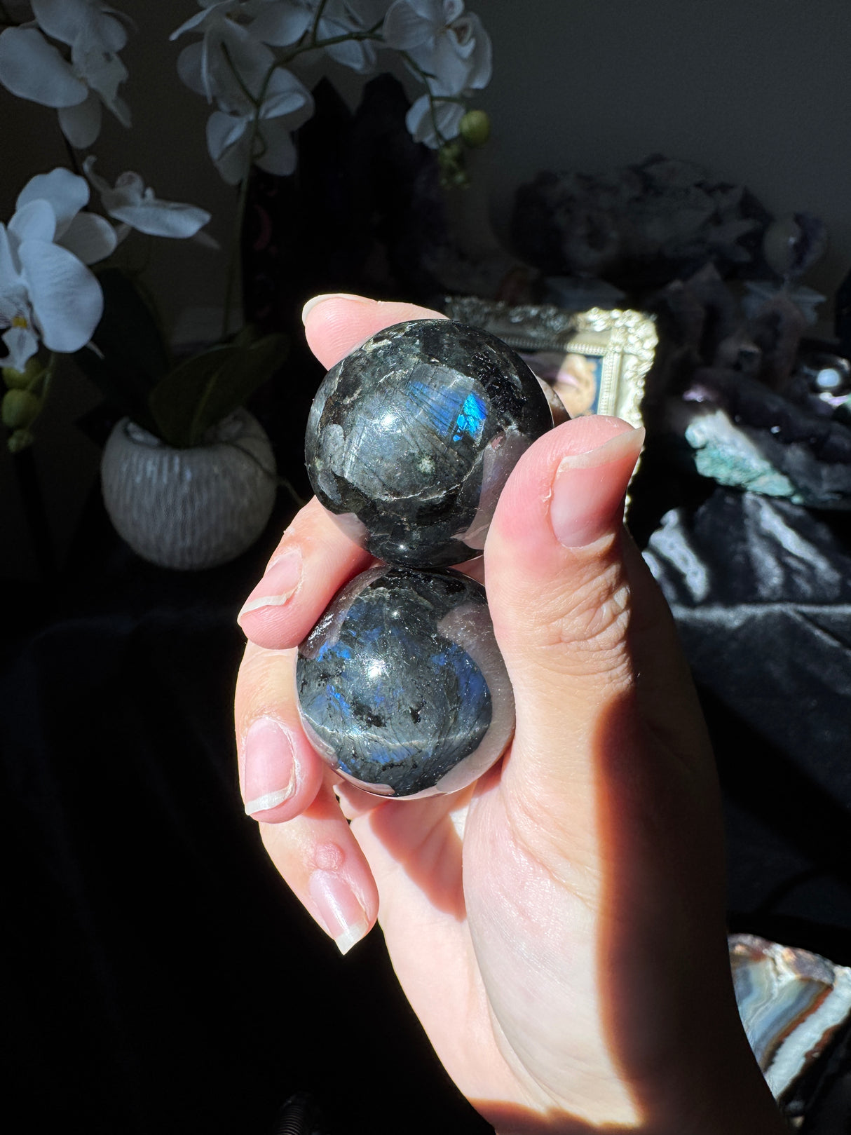 Mini Midnight Labradorite Spheres