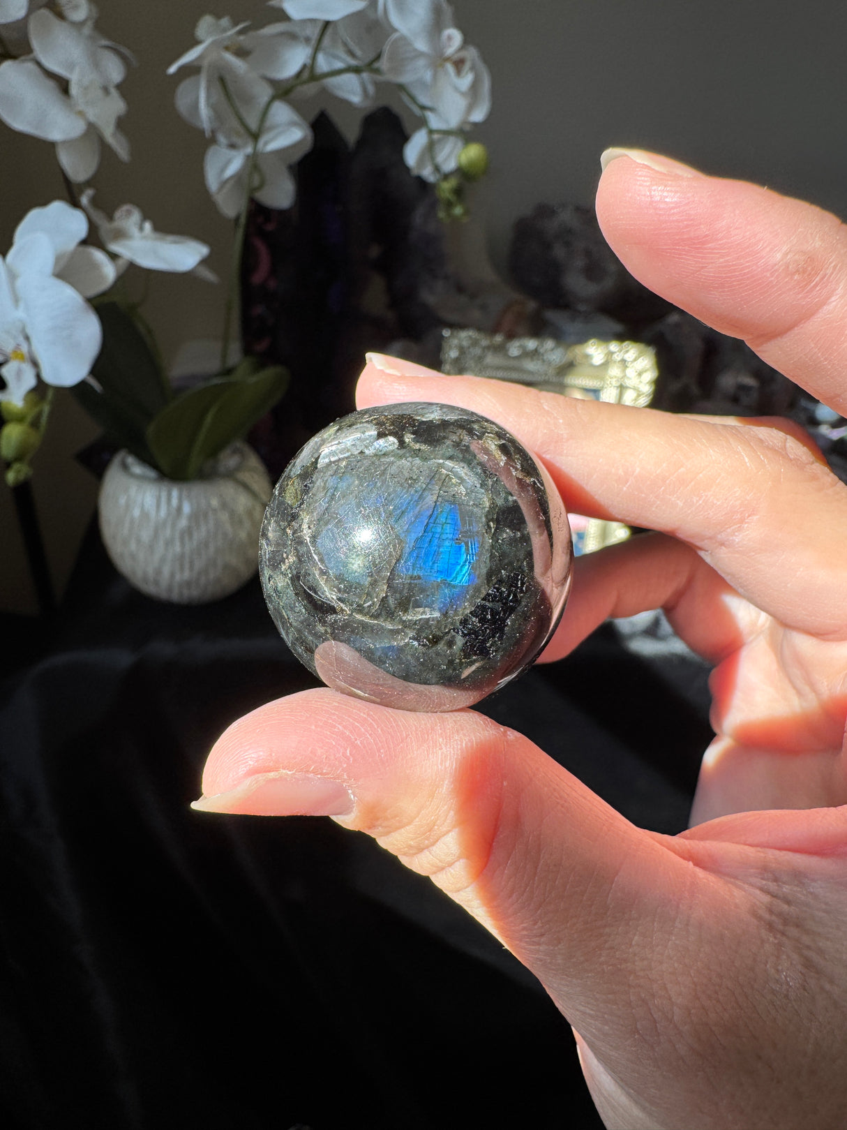 Mini Midnight Labradorite Spheres