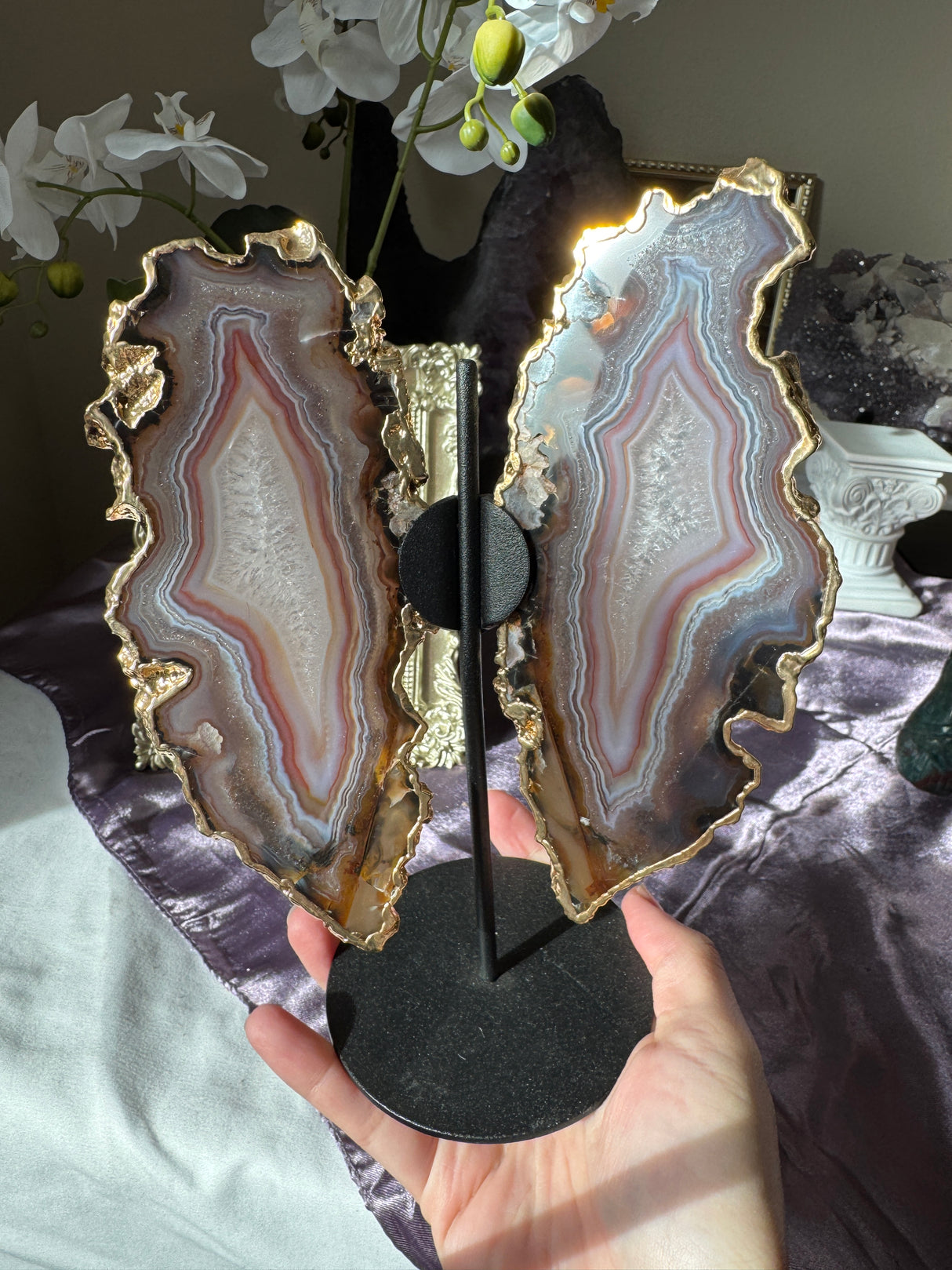 Gilded Agate Butterly Wings