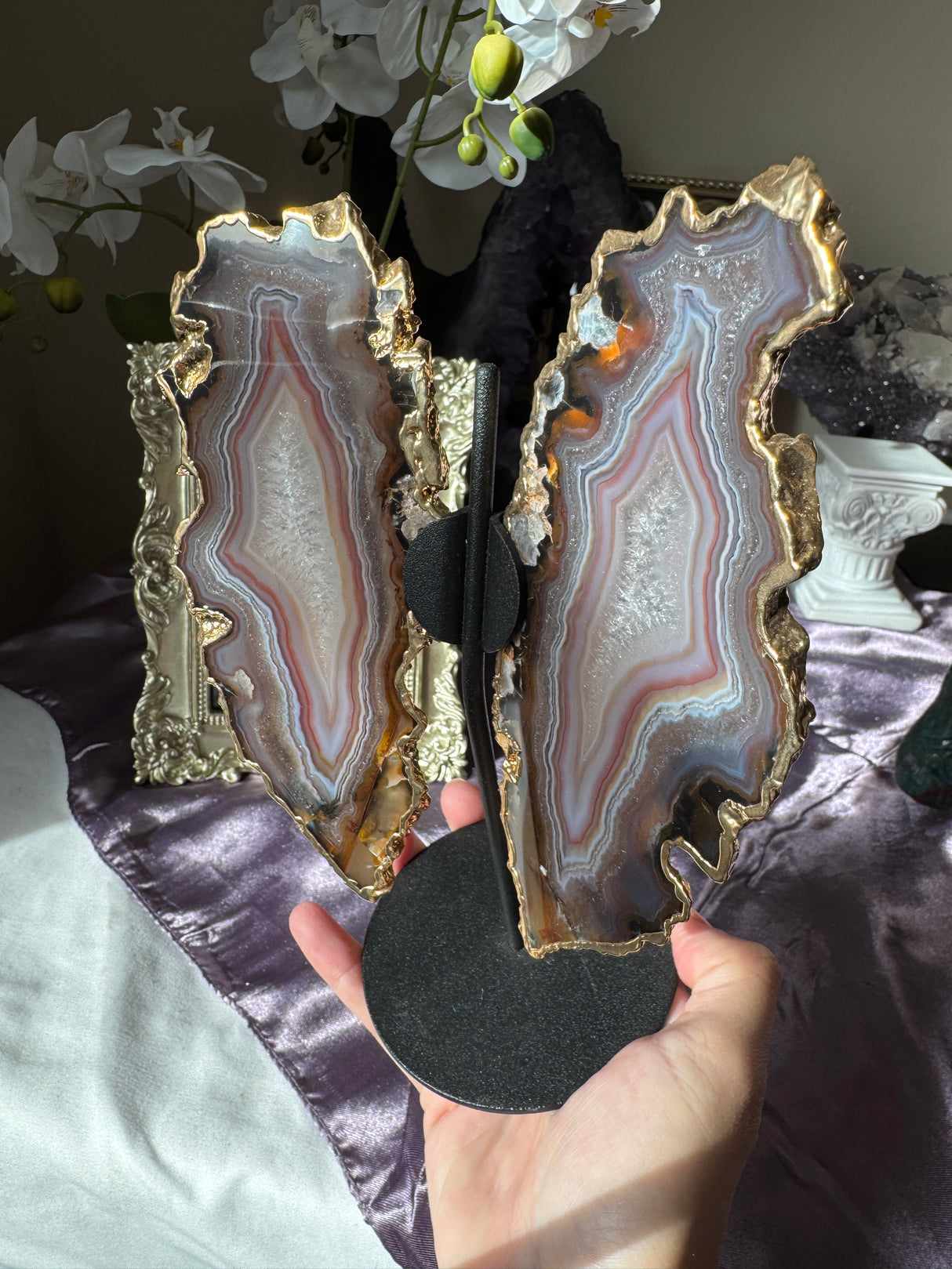 Gilded Agate Butterly Wings