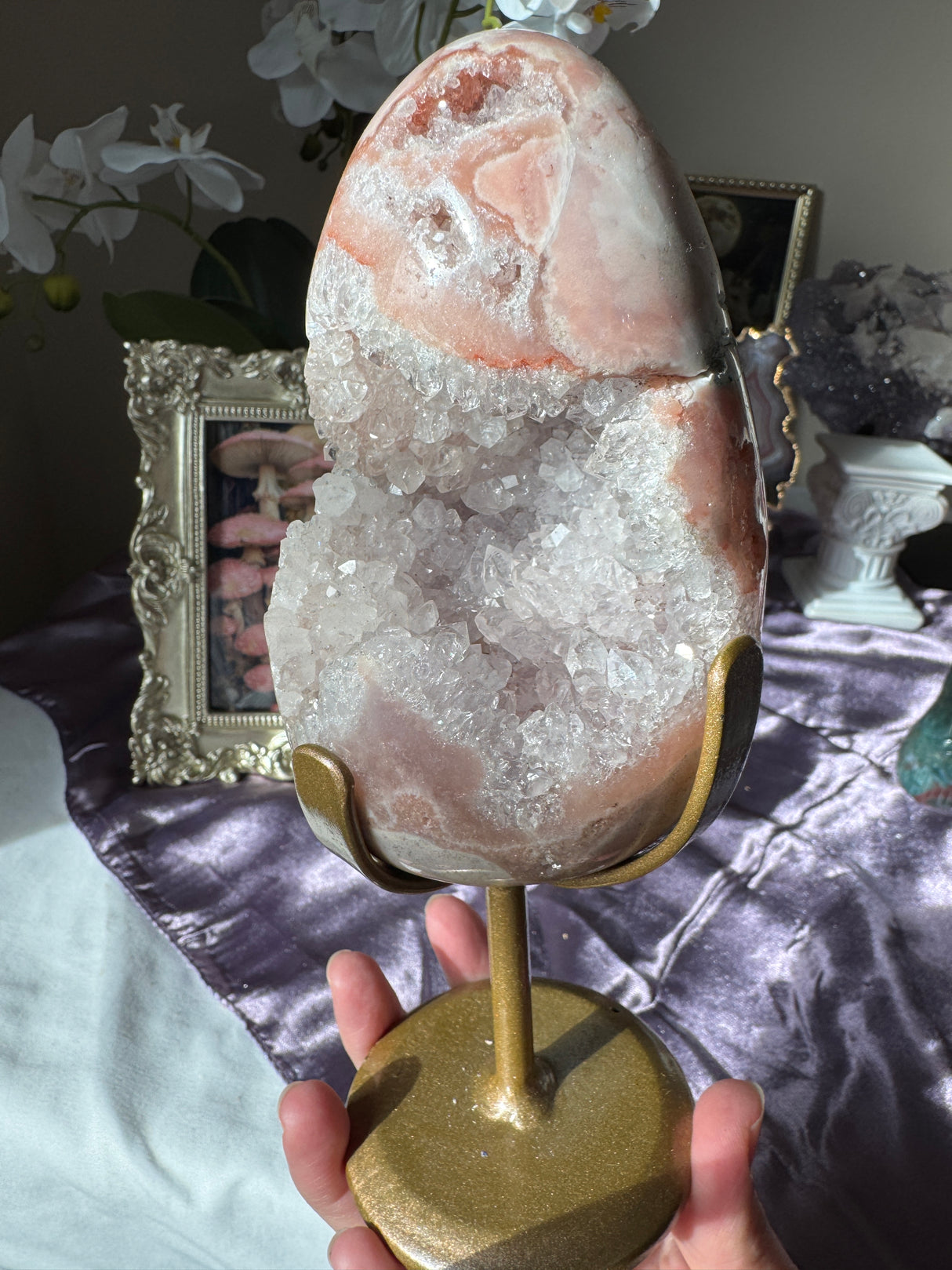 Quartz Pointed Pink Amethyst Egg
