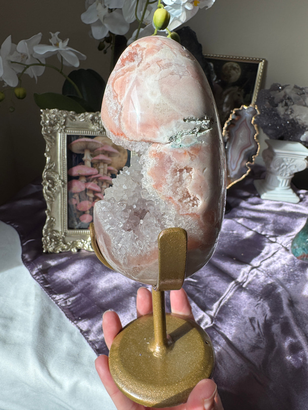 Quartz Pointed Pink Amethyst Egg