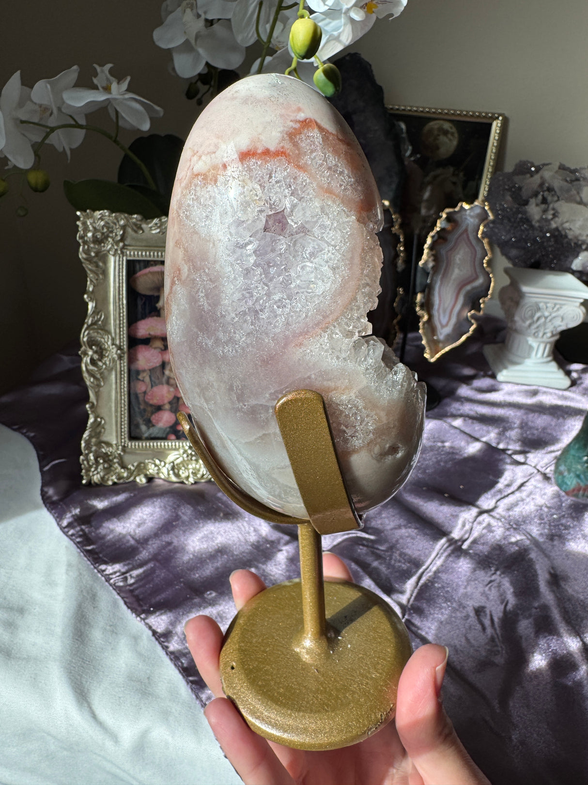 Quartz Pointed Pink Amethyst Egg