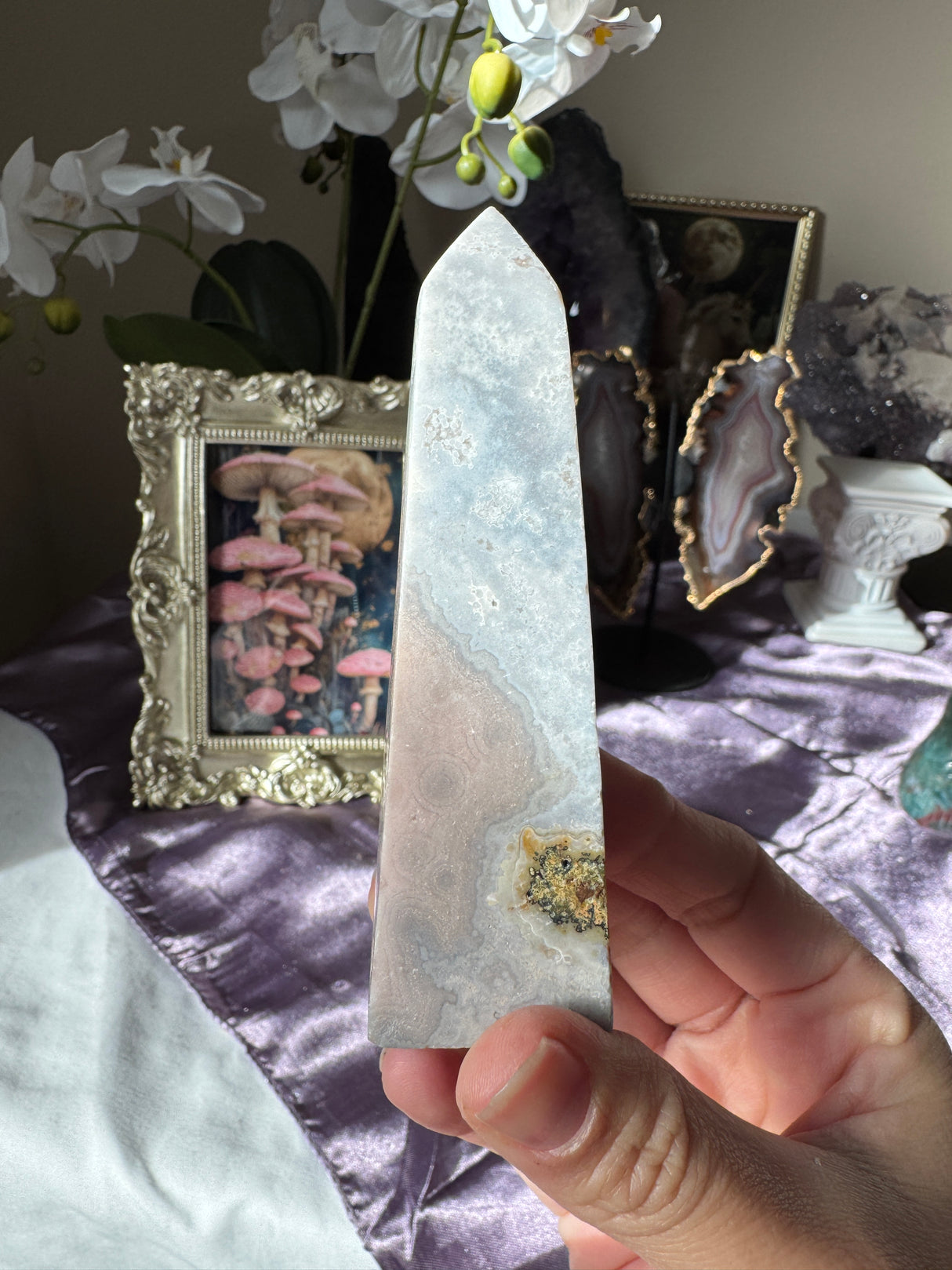 Orby Pastel Pink Amethyst Obelisk