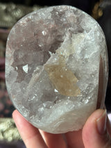 Pastel Pink Rainbow Amethyst Free Form with Calcite