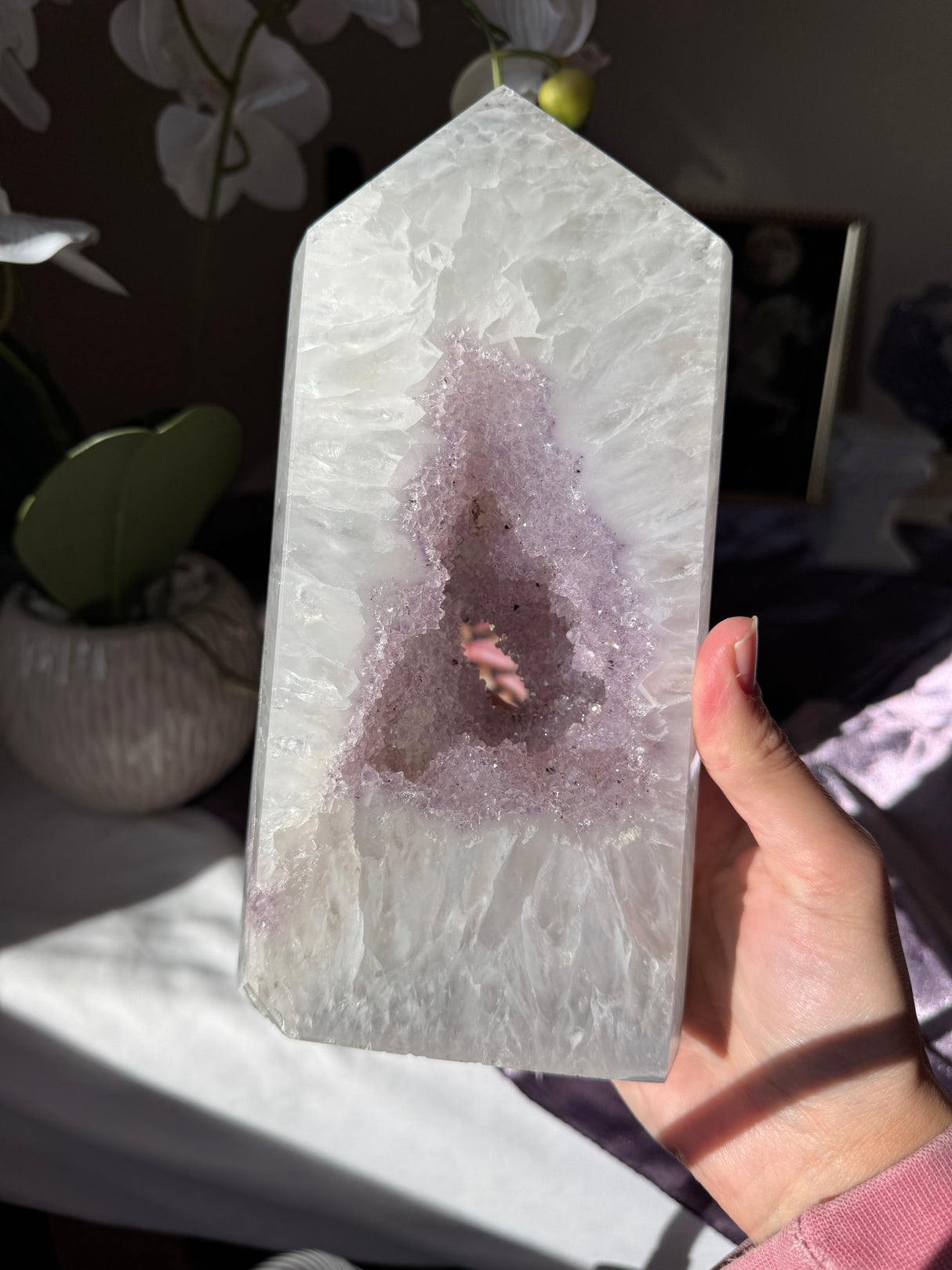 XL Druzy Lavender Amethyst Quartz Tower