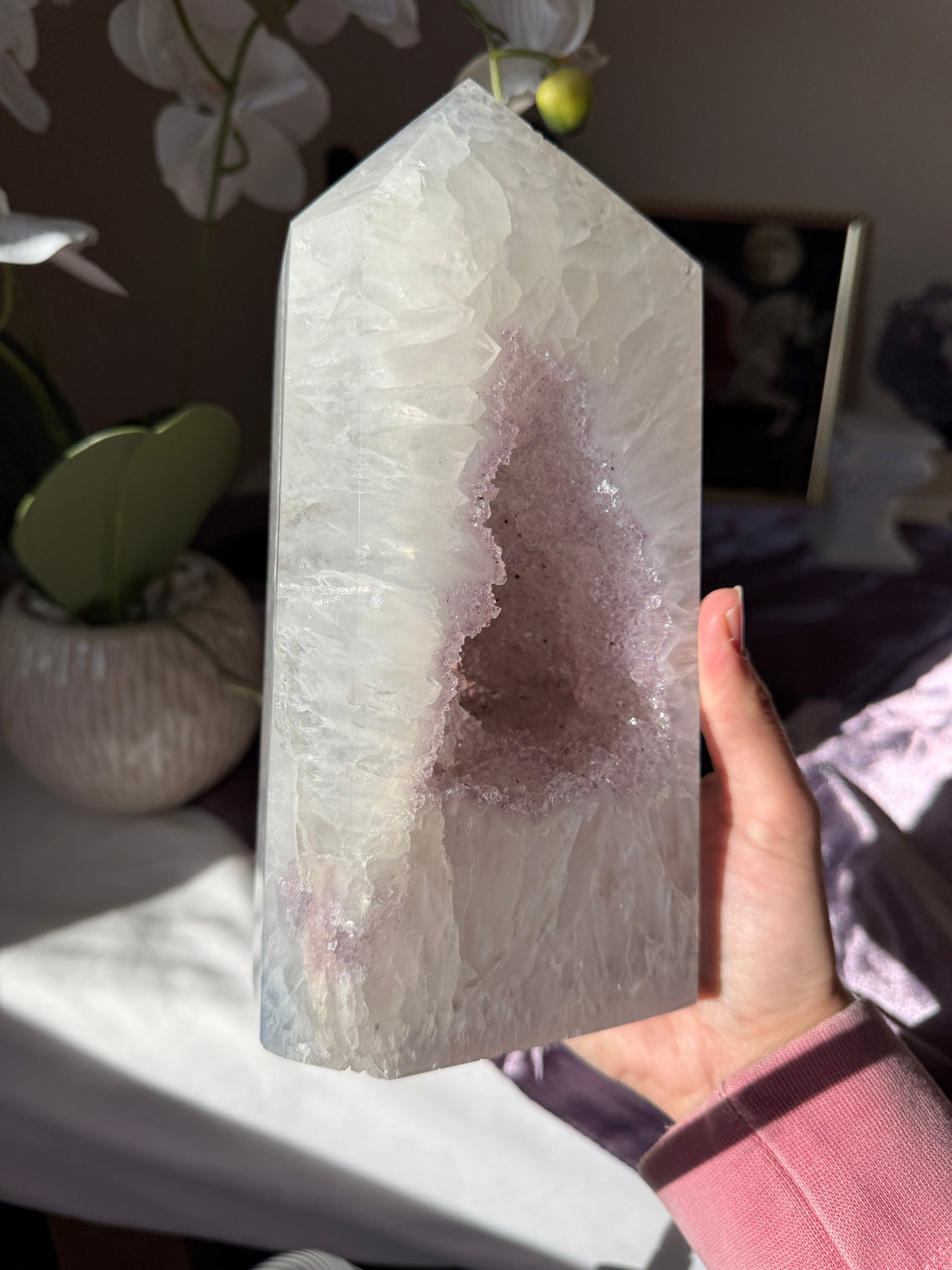 XL Druzy Lavender Amethyst Quartz Tower
