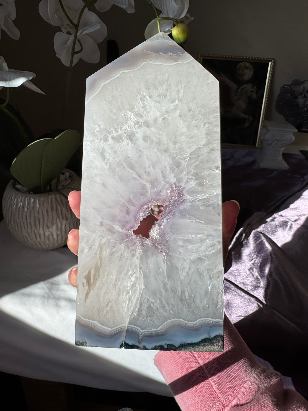 XL Druzy Lavender Amethyst Quartz Tower