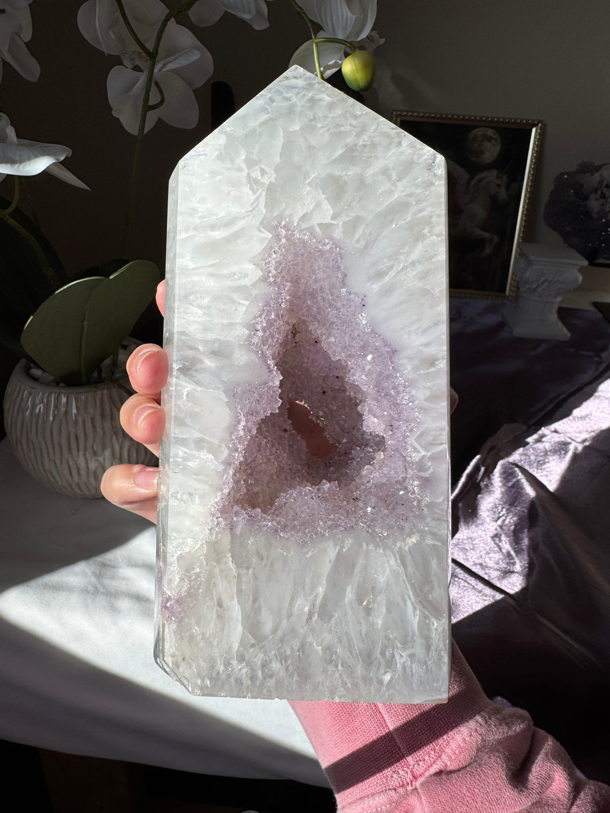 XL Druzy Lavender Amethyst Quartz Tower