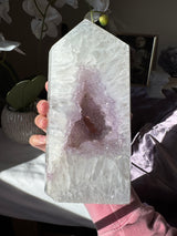 XL Druzy Lavender Amethyst Quartz Tower