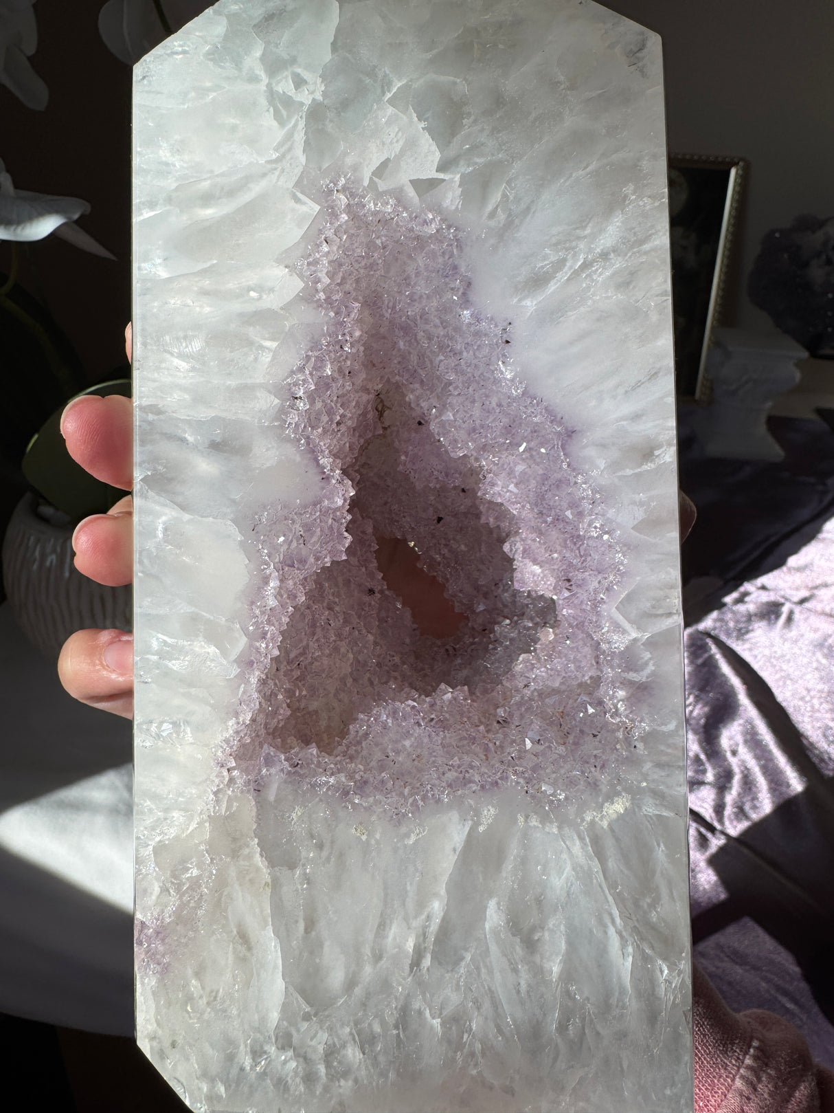 XL Druzy Lavender Amethyst Quartz Tower