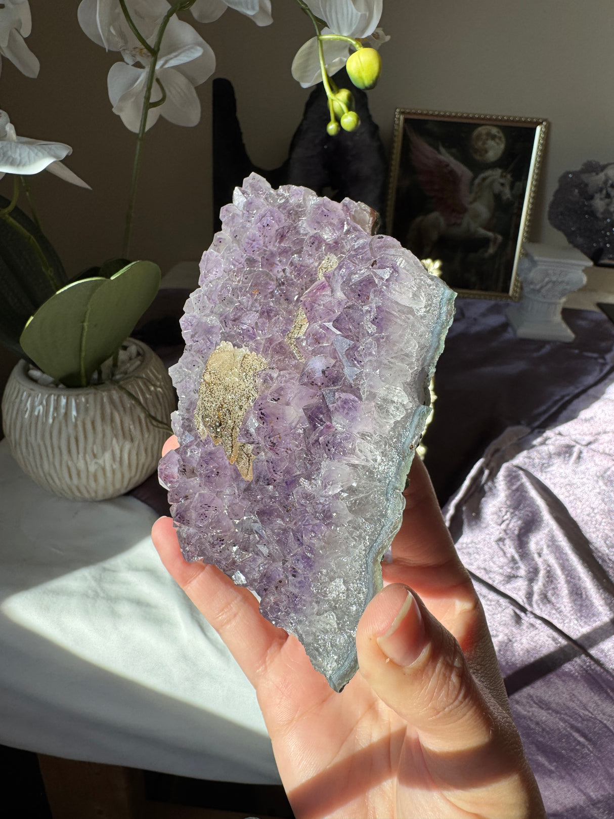 Druzy Amethyst Calcite Cluster