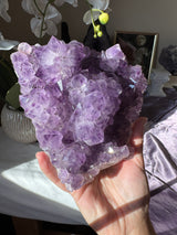 Large Point Amethyst Calcite Cluster