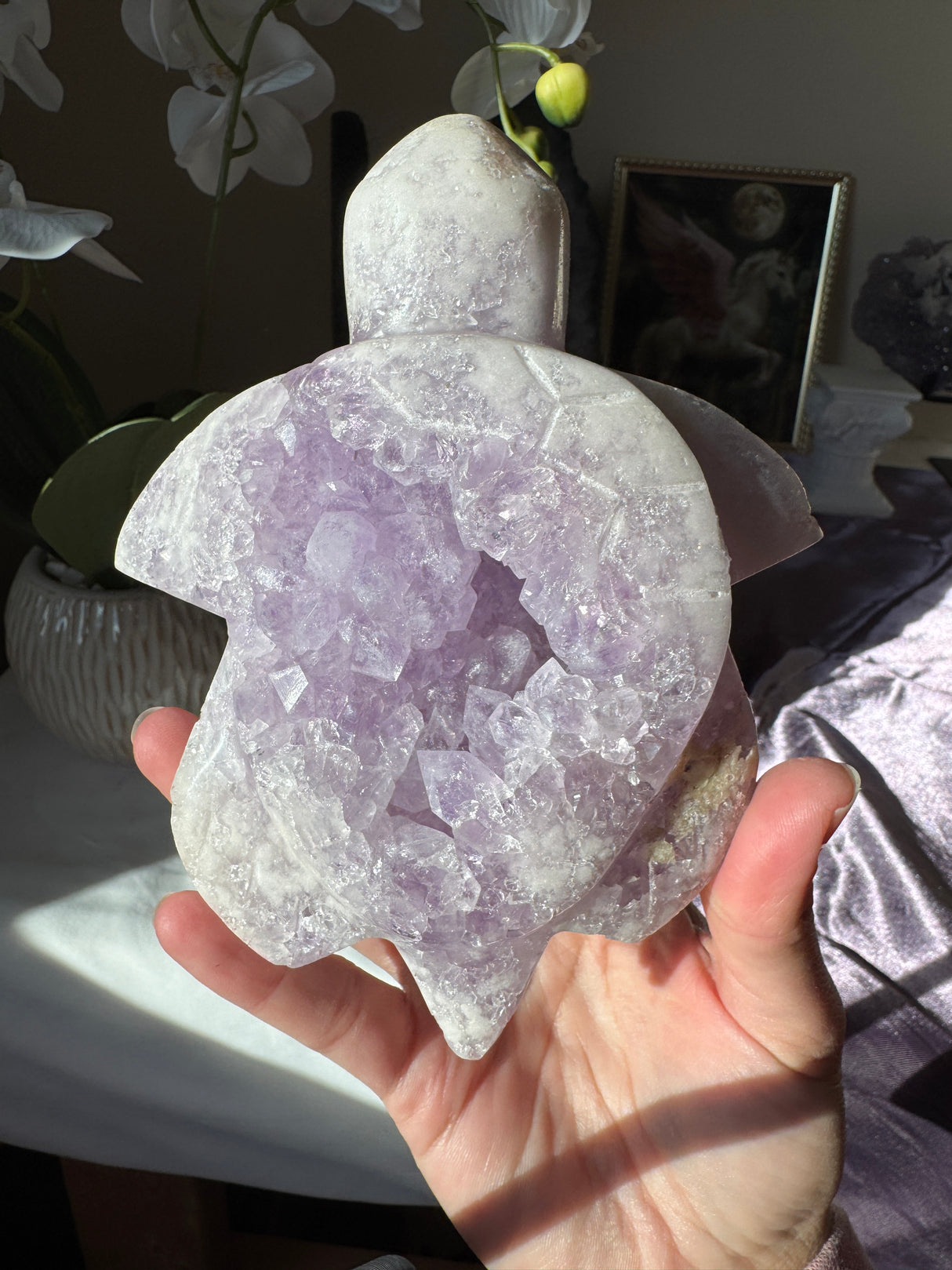 Lavender Pink Amethyst Turtle