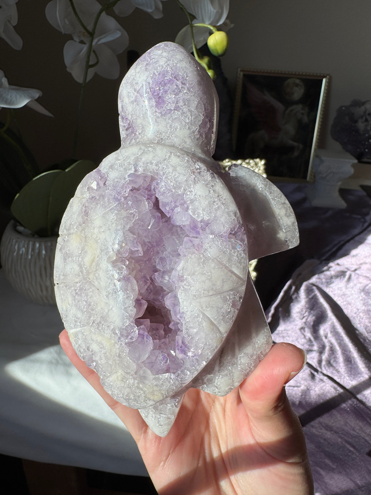 Lavender Pink Amethyst Turtle