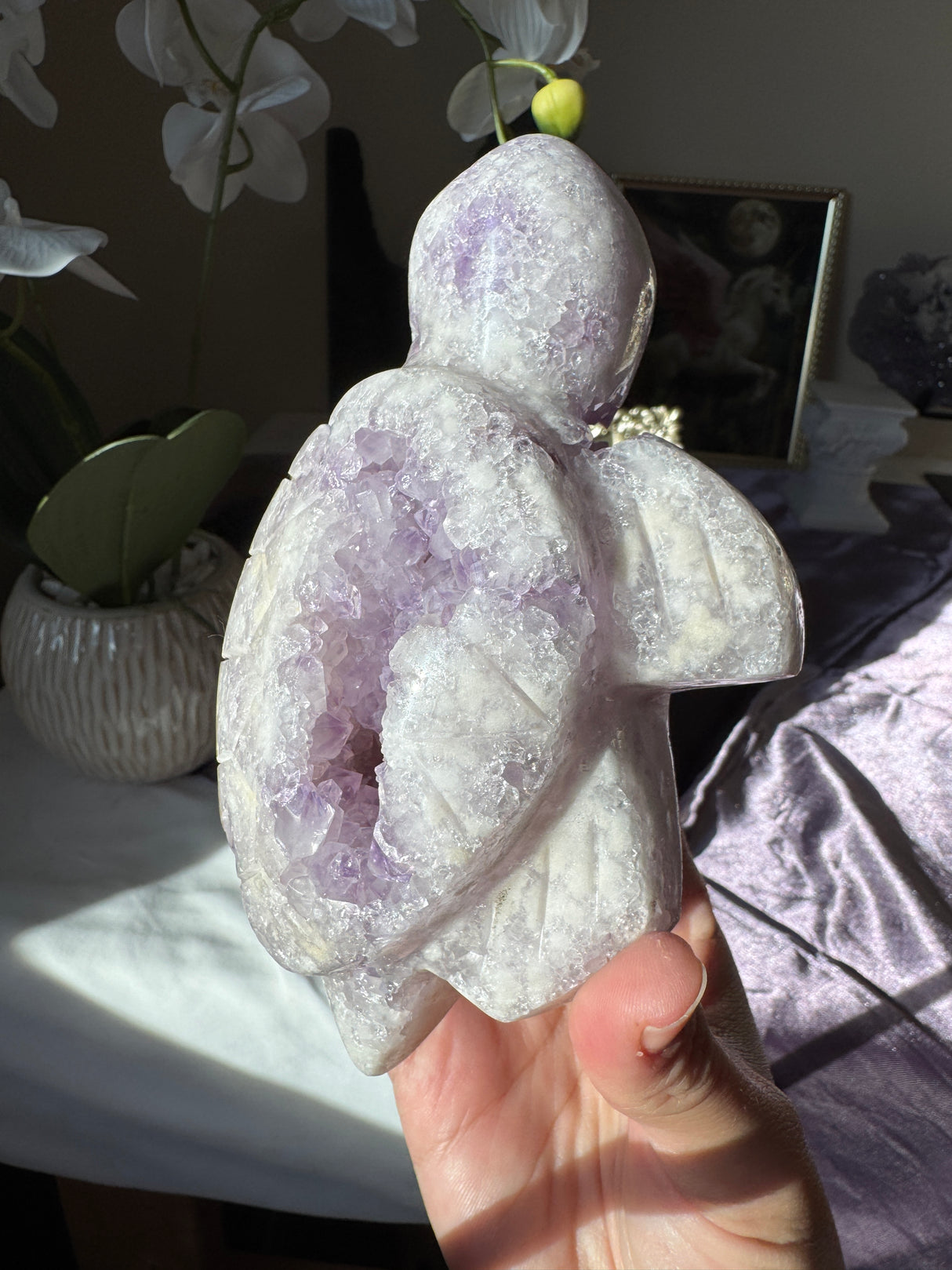 Lavender Pink Amethyst Turtle