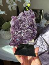 Amethyst Cluster with Druzy Calcite Points