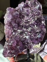 Amethyst Cluster with Druzy Calcite Points