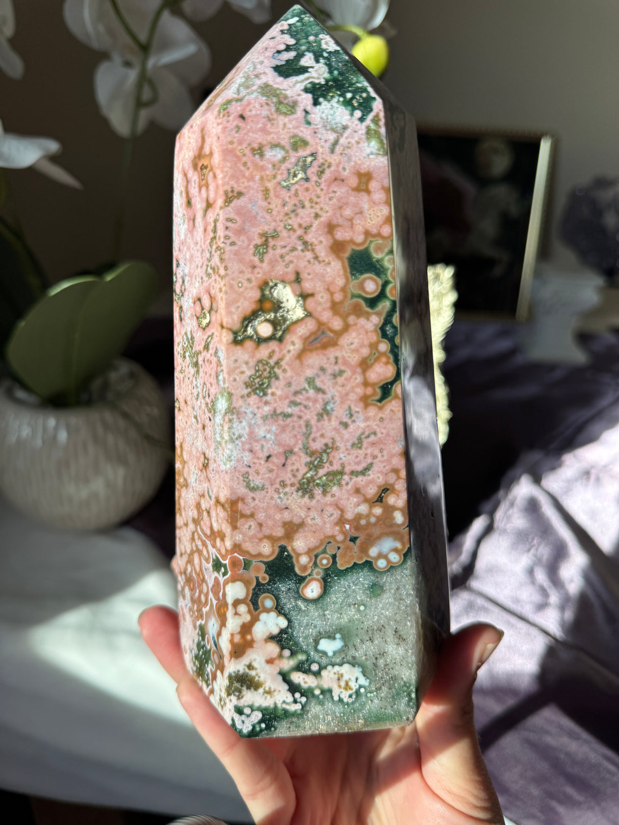 XL Pink Sea Jasper Tower