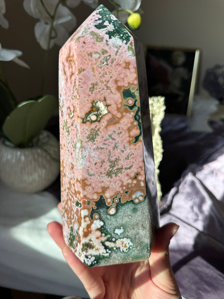 XL Pink Sea Jasper Tower