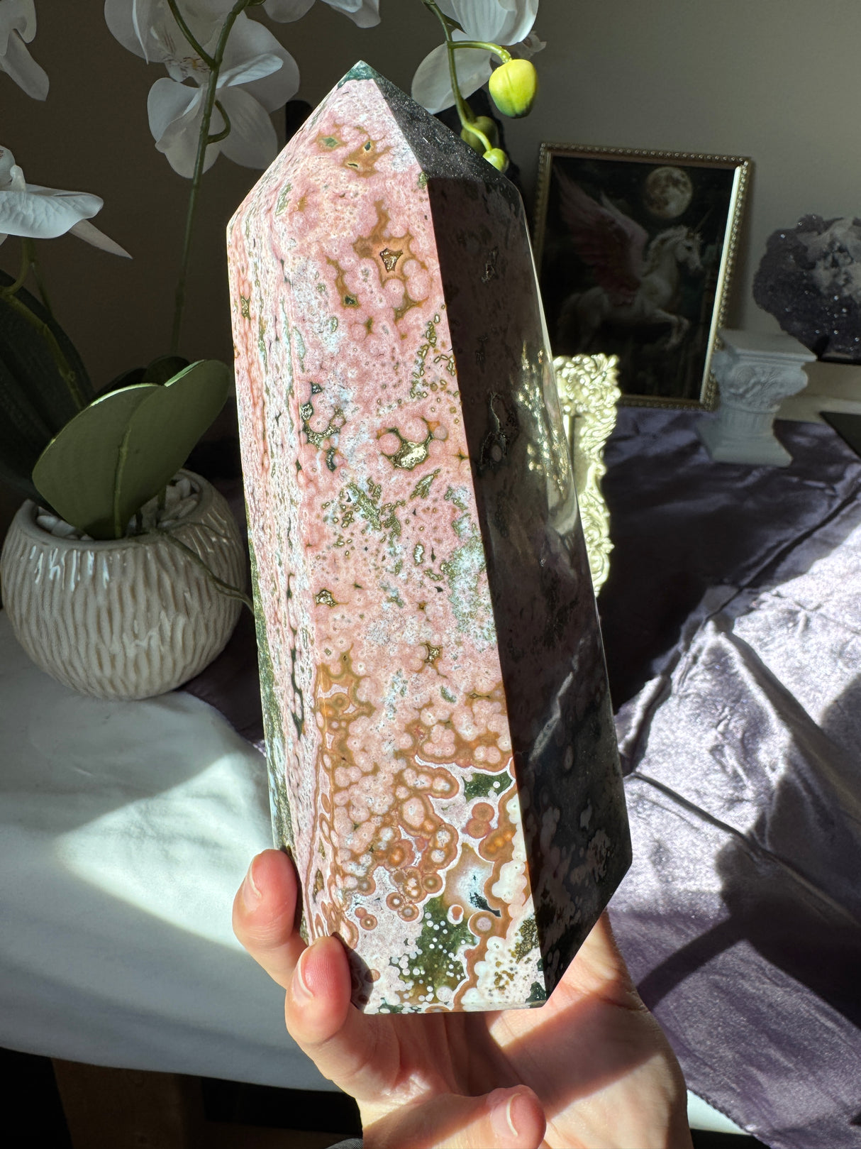 XL Pink Sea Jasper Tower