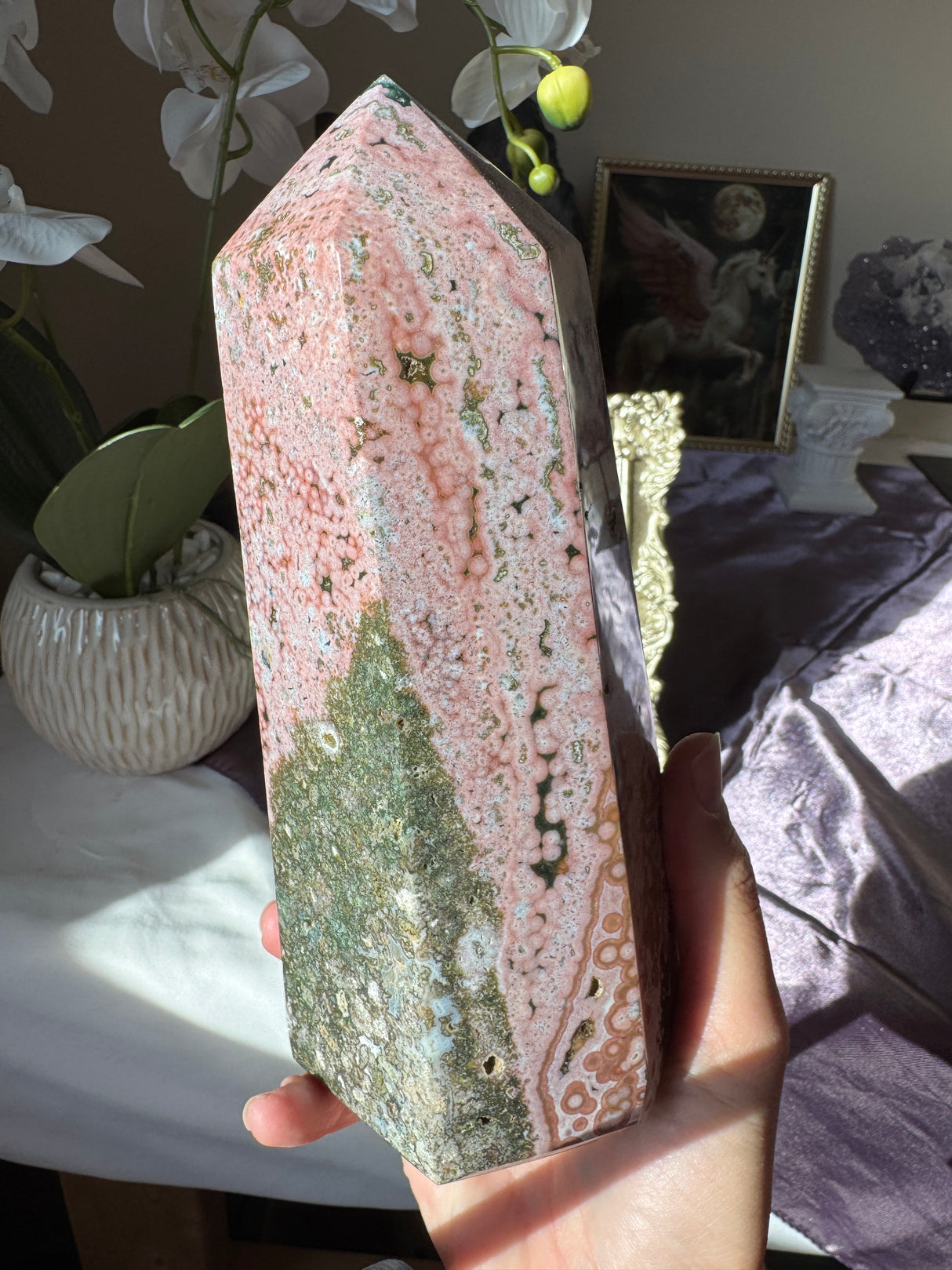 XL Pink Sea Jasper Tower