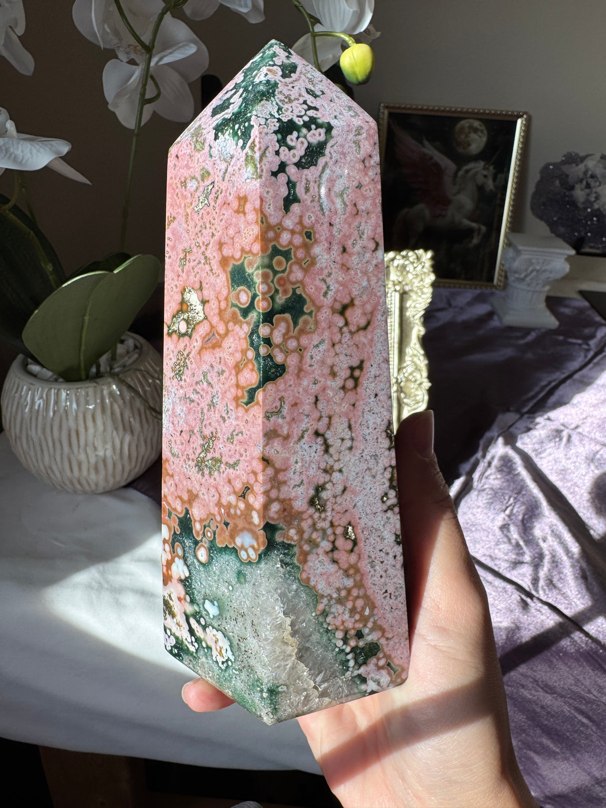 XL Pink Sea Jasper Tower