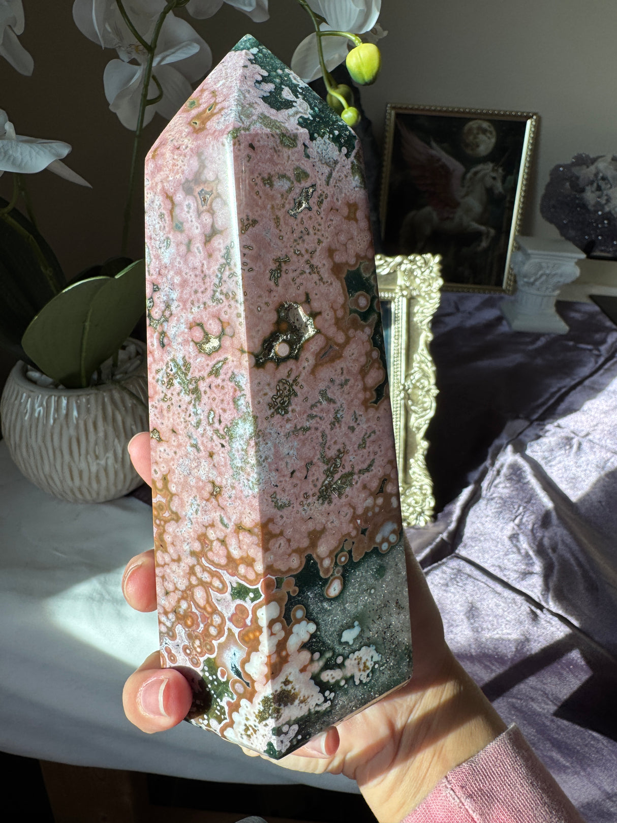 XL Pink Sea Jasper Tower