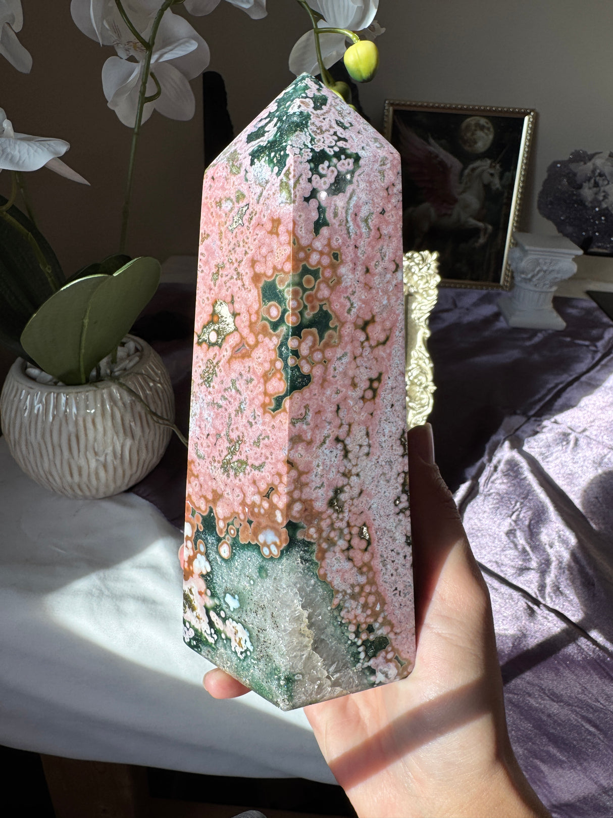 XL Pink Sea Jasper Tower