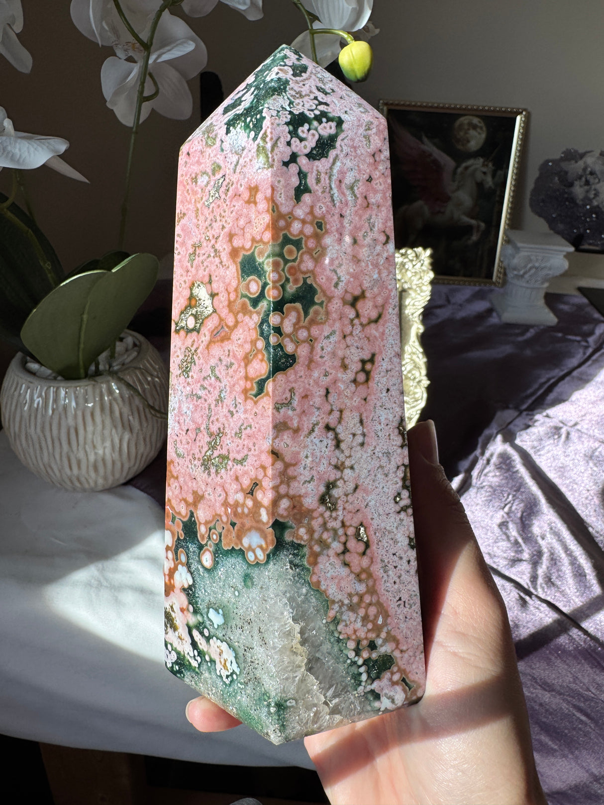 XL Pink Sea Jasper Tower