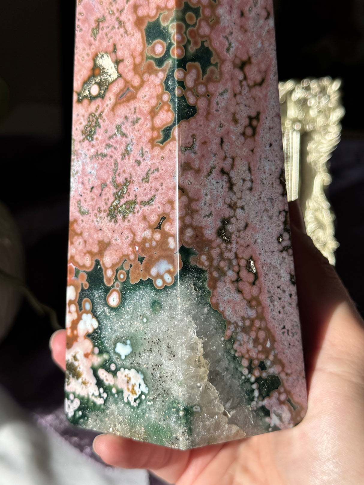 XL Pink Sea Jasper Tower