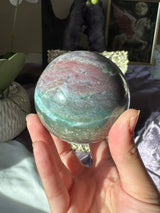 Pink & Teal Sea Jasper Sphere