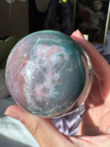 Pink & Teal Sea Jasper Sphere