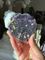 Rich Amethyst Heart with Calcite