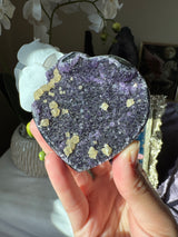 Rich Amethyst Heart with Calcite