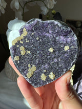 Rich Amethyst Heart with Calcite